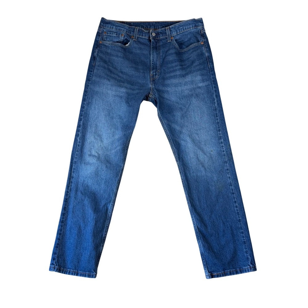 Levis 505 Regular Fit Jeans Mens W36 L32 Medium Wash Blue Straight Leg Denim